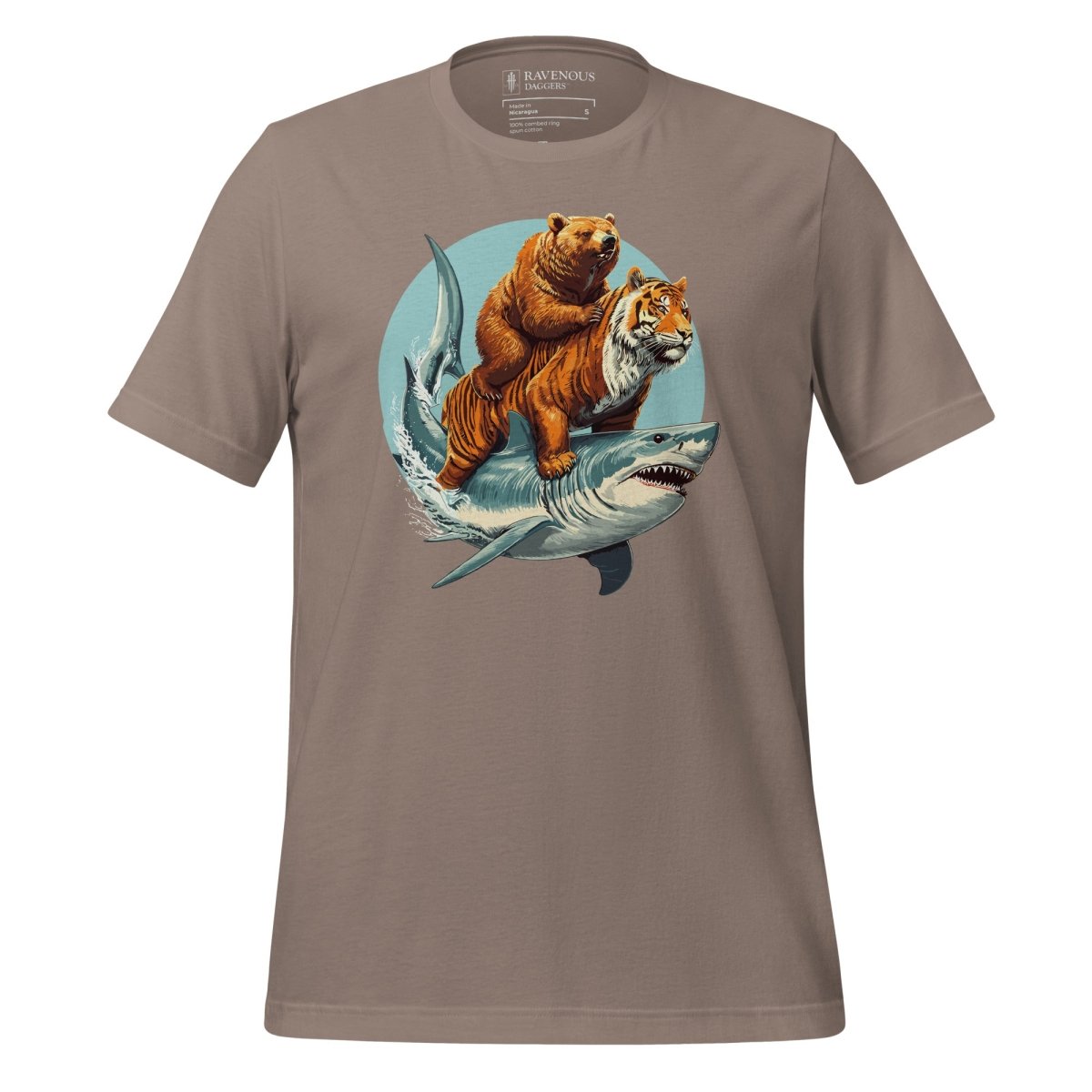 Bear Riding Tiger Riding Shark - Premium T-Shirt