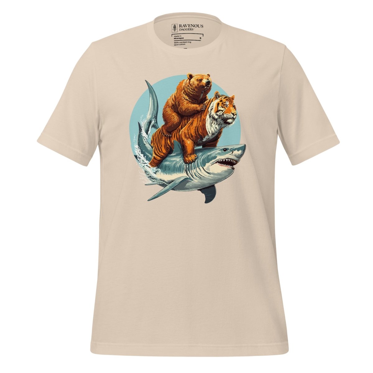 Bear Riding Tiger Riding Shark - Premium T-Shirt